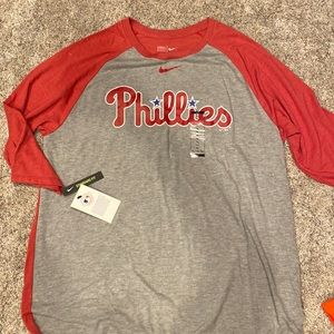 Men’s Phillies Nike XL baseball t-shirt (3/4 length sleeve) new with tags